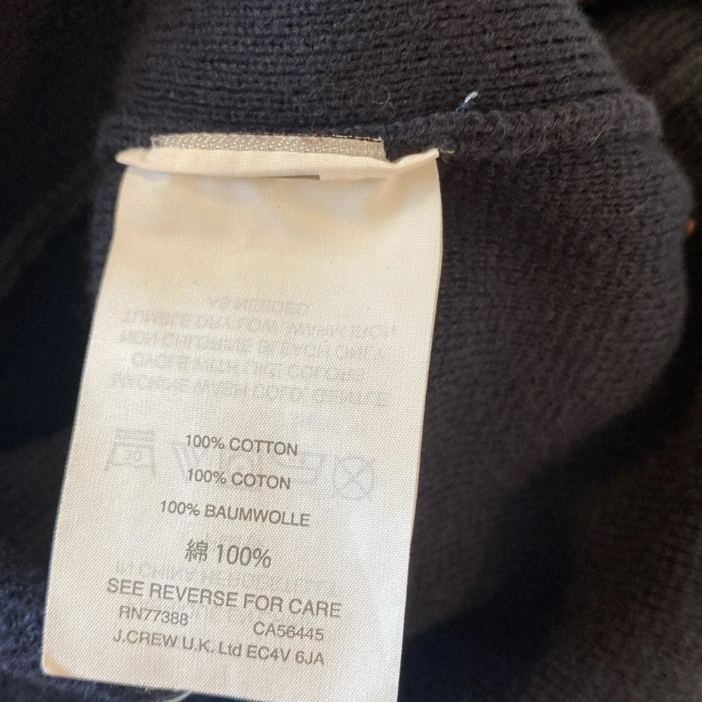 J. Crew Colorblock Side Button Crewneck Baumwolle long sleeve Sweater Sz xs